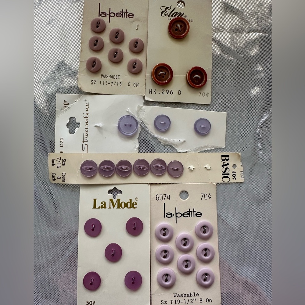 *3 for 1 bundle ~ Lavender and Purple Button Packs on cards (32 buttons)